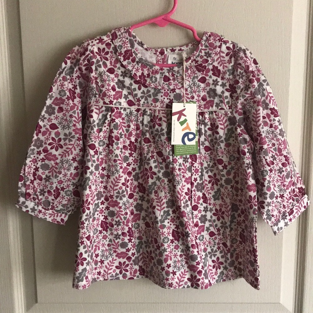 Kite - size 6 - maroon flower print